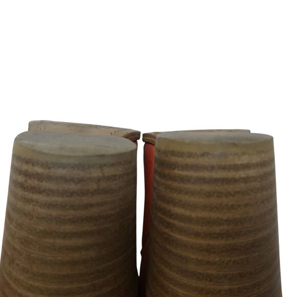 KEB Italia Coral Orange Leather Western Boho Heeled Ankle Boots - Picture 11 of 13